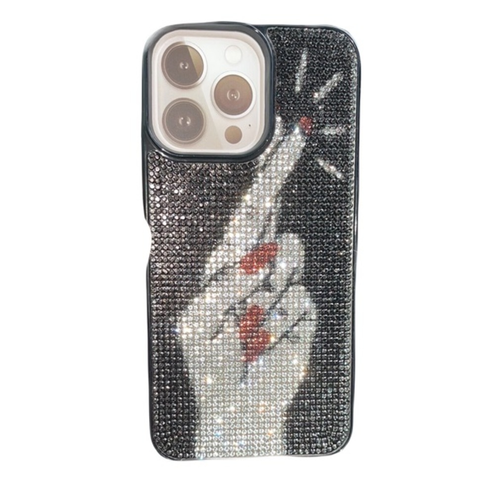 Glamorous Black and Silver Rhinestone iPhone Case